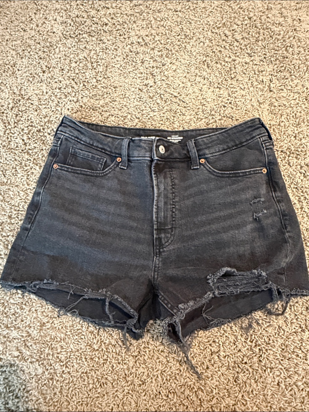 Old Navy Black Distressed Denim Jean Shorts